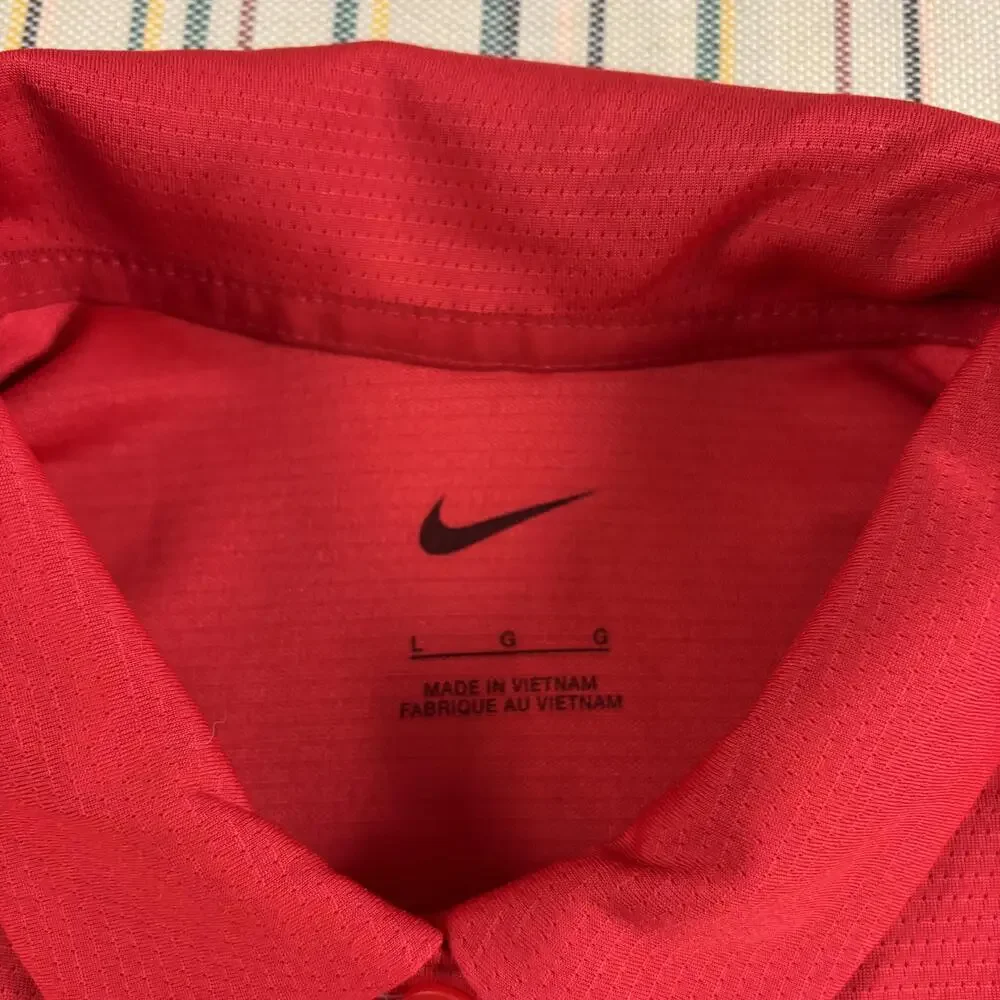 NEW Nike Golf Polo Shirt Womens Large Red Johnson & Johnson MedTech BV6043-657